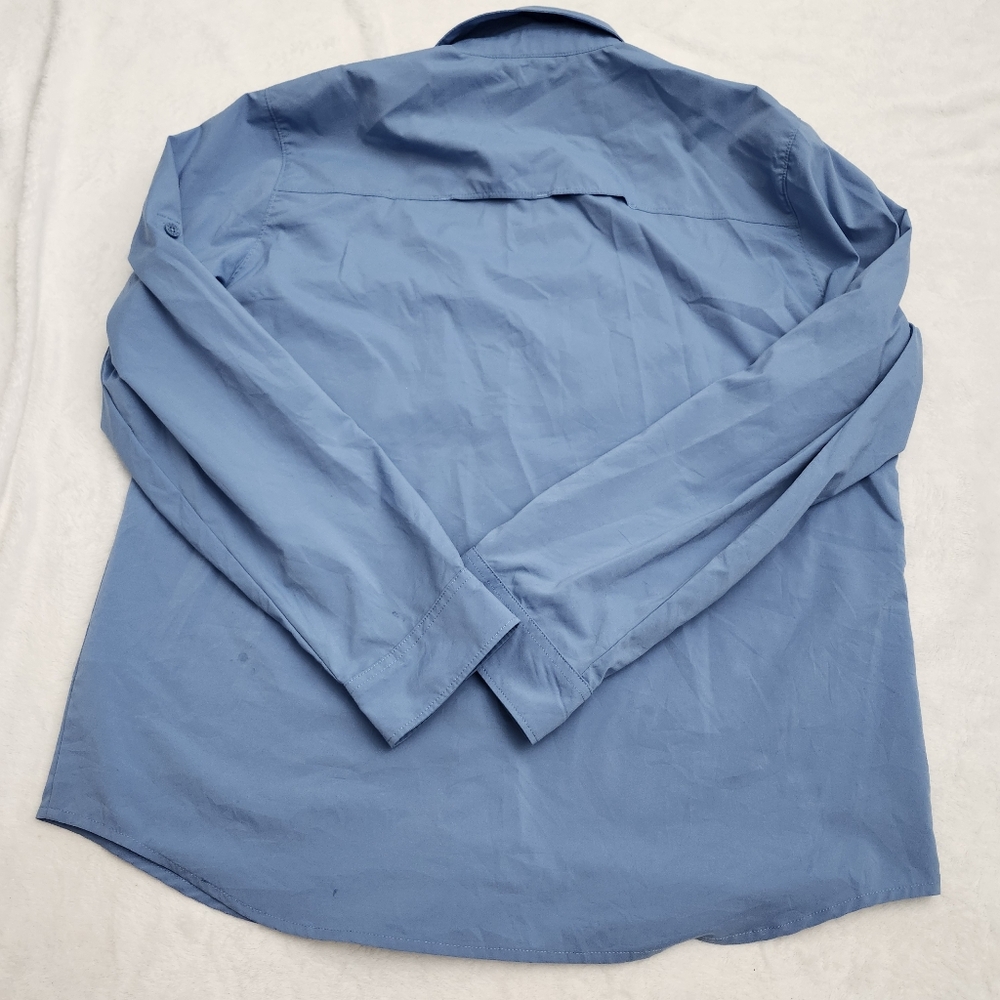 L.L. BEAN Men's‎ Long Sleeve Vented Tropicwear Outdoor Shirt Large Blue Neutral - Picture 6 of 14